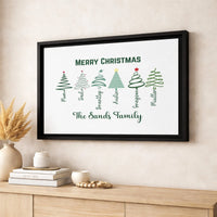 Custom Names Holiday Canvas Wall Art, Personalized Family Christmas Tree Canvas Print, Christmas Tree Canvas Decor, Family Xmas Canvas Present