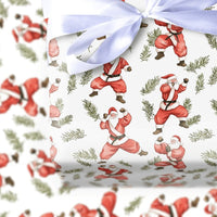 Black Belt Martial Arts Gift Wrap, Karate Santa Wrapping Paper, Humorous Santa Claus Christmas Wrapping Paper, Karate Holiday Present Gift Wrap