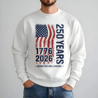 America 250 Years Sweatshirt | Vintage USA Flag 1776-2026 Quarter-Millennial Design | Soft Cotton Polyester Blend | Gift for History Lovers