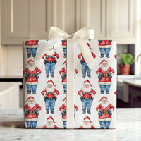 Law Enforcement Santa Claus Gift Wrap, Police Officer Santa Wrapping Paper, Cop Santa Holiday Paper, Christmas Present Wrapping Paper Roll