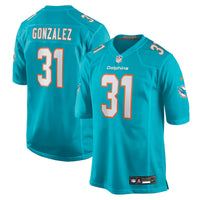 Miami Dolphins Zane Gonzalez Aqua Team Game Jersey