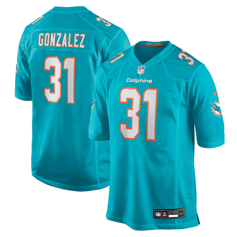 Miami Dolphins Zane Gonzalez Aqua Team Game Jersey