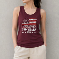 We The People US 250 Years Tank Top | Distressed American Flag 1776 2026 Graphic | Soft Lightweight Breathable Premium Fabric | Patriotic Gift for Men & Women