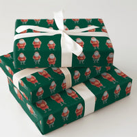 Athletic Santa Gift Wrap, Basketball Santa Christmas Wrapping Paper, Green Sports Wrapping Paper, Holiday Athlete Present Wrapping Paper