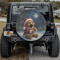 Winter Forest Scene Tire Cover, Christmas Santa Bear Spare Tire Cover, Festive Xmas Spare Tire Cover, Holiday Jeep Bronco SUV Decor