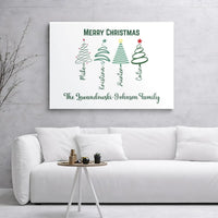 Custom Names Holiday Canvas Print, Personalized Family Christmas Tree Wall Art, Festive Winter Decor, Digital Download