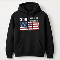 250 Years of Freedom Hoodie | American Flag Statue of Liberty Graphic | Soft Cotton Blend Sweatshirt | Patriotic USA Anniversary Gift