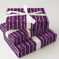 Watercolor Stripe Gift Wrap, Purple Snowflake Christmas Wrapping Paper, Plum and Lavender Winter Gift Wrap, Holiday Gift Wrapping Paper