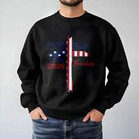Patriotic Cross Sweatshirt | USA 250 Years 1776-2026 Faith Freedom Graphic | Premium Cotton Blend | Unisex Gift for American Patriots
