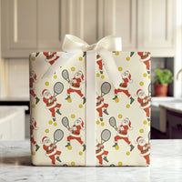 Humorous Sports Gift Wrap, Tennis Santa Wrapping Paper, Tennis Holiday Wrapping Paper, Christmas Santa Wrapping Paper, Athlete Gift Wrap