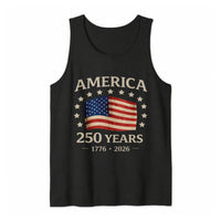 America 250 Years Tank Top | Vintage USA 250th Anniversary Flag | Distressed 1776-2026 Graphic | Soft Breathable Fabric | Patriotic Gift for Men & Women