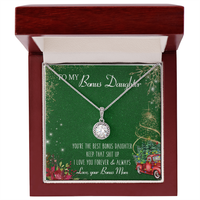 Eternal Hope Pendant Jewelry, Bonus Daughter Necklace Present, White Gold Over Stainless Steel Chain, Meaningful Christmas Present from Bonus Mom
