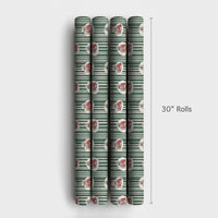 Humorous Sunglasses Santa Gift Wrap, Cocktail Santa Wrapping Paper, Striped Christmas Present Paper, Cool Holiday Wrapping Paper, Retro Party Wrap