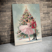 Christmas Ballet Canvas Print, Nutcracker and Ballerina Canvas, Holiday Dance Wall Art, Festive Nutcracker Canvas, Ballerina Dancer Present