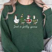 Adorable Christmas Goose Crewneck, Just a Jolly Goose Sweatshirt, Humorous Holiday Duck Pullover, Festive Animal Lover Sweatshirt, Comfy Winter Present