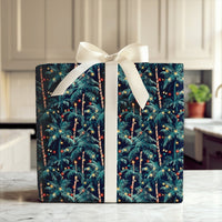 Palm Tree Holiday Gift Wrap, Tropical Christmas Wrapping Paper, Coastal Mele Kalikimaka Wrapping Paper, Beach Theme Holiday Wrapping Paper