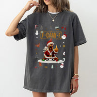 Humorous Santa Chicken Shirt, F-Caw-F Christmas T-Shirt, Sarcastic Holiday Graphic Tee, Retro Xmas Bird T-Shirt, Humorous Farm Present