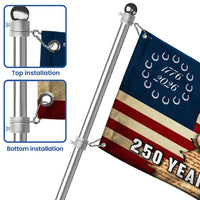250 Years Strong American Horse Flag | 1776-2026 Patriotic Ranch Decor | Double-Sided UV-Resistant Polyester | Horse Lover Gift