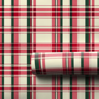 Red and Green Tartan Gift Wrap, Christmas Plaid Gift Wrapping Paper, Traditional Holiday Gift Wrapping Paper, Classic Winter Present Wrap