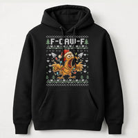 Humorous Screaming Chicken Hoodie, F-Caw-F Ugly Christmas Hoodie, Screaming Rooster Sweatshirt, Poultry Lover Hoodie, Gag Christmas Present