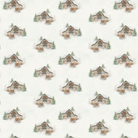 Watercolor Farmhouse Gift Wrap, Winter Barn Christmas Wrapping Paper, Rustic Country Holiday Wrapping Paper, Winter Scenery Gift Wrap Roll