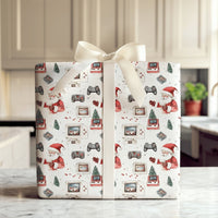 Santa Video Game Gift Wrap, Retro Console Gamer Wrapping Paper, Nostalgic Christmas Wrapping Paper, Vintage Tech Paper Roll