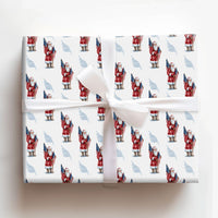 American Flag Christmas Wrapping Paper, Patriotic Santa Wrapping Paper, Vintage Santa Wrapping Paper, Military Holiday Gift Wrap