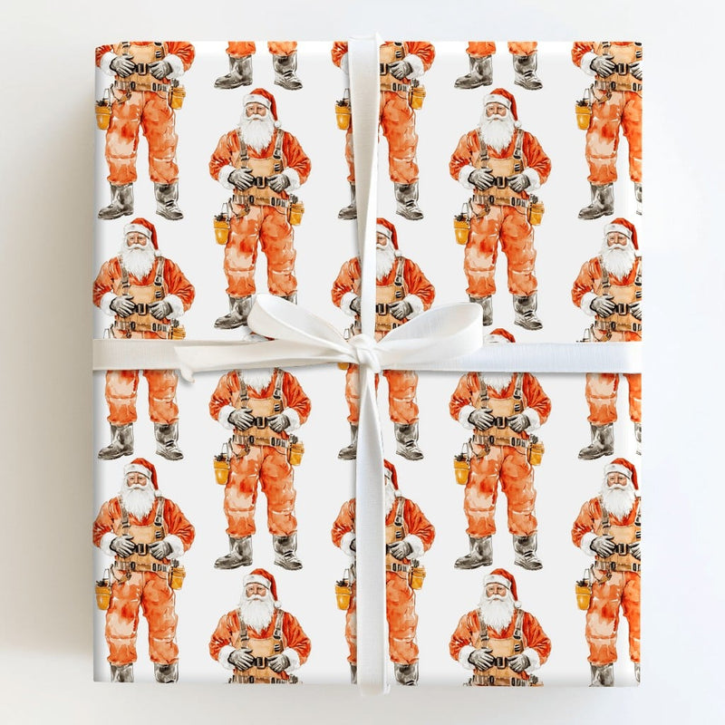 Electrician Christmas Gift Wrap, Lineman Santa Wrapping Paper, Utility Worker Holiday Wrapping Paper, Tradesman Xmas Gift Wrap Paper