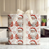 Vintage Christmas Poker Gift Wrap, Santa Playing Poker Wrapping Paper, Humorous Gambler Wrapping Paper, Casino Card Player Holiday Gift Wrap