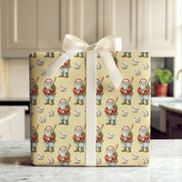 Sports Christmas Gift Wrap, Vintage Baseball Santa Wrapping Paper, Retro Baseball Player Santa Wrapping Paper, Festive Holiday Gift Wrap