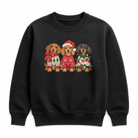 Holiday Wiener Dog Crewneck, Christmas Dachshund Sweatshirt, Retro Santa Dachshund Pullover, Adorable Dachshund Dog Lover Xmas Sweater