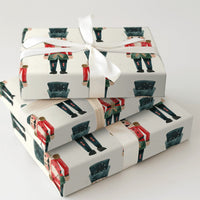 Ballet Soldier Holiday Gift Wrap, Nutcracker Christmas Wrapping Paper, Watercolor Traditional Wrapping Paper, Festive Gift Wrap Roll