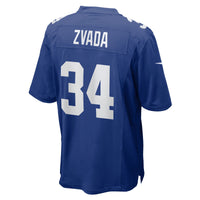 New York Giants Dominic Zvada Royal Team Game Jersey