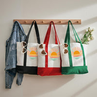 Sun Colorful Pattern Color-blocked Canvas Bag