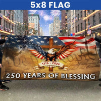250 Years of Blessing American Flag 1776-2026 | We The People Patriotic Garden Flag | Double-Sided UV-Resistant Polyester | Commemorative Gift