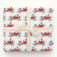 Number 6 and 44 Auto Racing Gift Wrap, Vintage Race Car Santa Wrapping Paper, Watercolor Motorsport Holiday Paper, Christmas Wrapping Paper