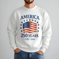 America 250 Years Sweatshirt | Vintage American Flag 1776-2026 Commemorative Design | Soft Cotton Polyester Blend | Patriotic Gift for History Lovers