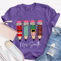 Custom Name Snowflakes Lights Graphic Tee, Personalized Christmas Shirt, Matching Family Holiday T-Shirt, Merry Christmas Season Apparel