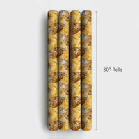 Gold Wildlife Bird Gift Wrap, American Bald Eagle Wrapping Paper, Patriotic Nature Present Wrap, Animal Lover Christmas Wrapping Paper