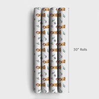 Adorable Dog Santa Gift Wrap, Goldendoodle Christmas Wrapping Paper, Goldendoodle Puppy Wrapping Paper