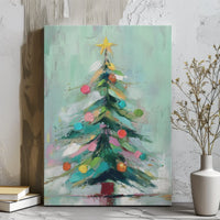 Impressionist Christmas Tree Canvas Print, Abstract Christmas Tree Canvas Art, Modern Holiday Tree Wall Art, Festive Christmas Wall Decor