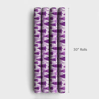 Watercolor Winter Forest Gift Wrap, Purple Christmas Tree Wrapping Paper, Lavender Botanical Holiday Wrapping Paper, Xmas Gift Wrap Roll