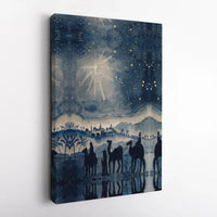 Three Wise Men Following Star Digital Download, Nativity Scene Canvas Print, Religious Christmas Wall Art, Christian Holiday Nativity Decor