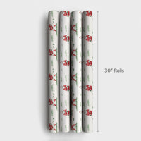 Watercolor Hockey Christmas Gift Wrap Roll, Hockey Santa Wrapping Paper, Sports Santa Present Paper, Winter Holiday Sports Gift Wrap Roll