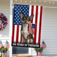 Chihuahua Garden Flag 250 Years of Freedom | Patriotic Dog American Flag Decor | Double-Sided Weather-Resistant Polyester | Gift for Dog Lovers