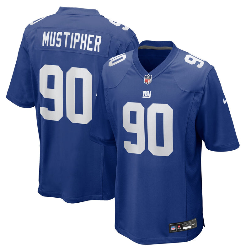 New York Giants PJ Mustipher Royal Team Game Jersey