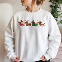 Santa Reindeer Wiener Dog Crewneck, Christmas Dachshund Sweatshirt, Holiday Dachshund Pullover, Dachshund Christmas Sweater, Xmas Present