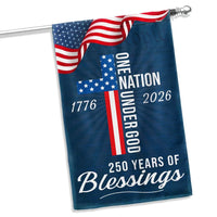 250 Years of Blessings Garden Flag | One Nation Under God 1776-2026 | Double-Sided Patriotic Americana Decor | UV-Resistant Polyester
