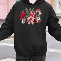 Leopard Print Holiday Sweatshirt, Christmas Mama Hoodie, Festive Mom Pullover Hoodie, Adorable Winter Graphic Hooded Sweater, Present for Mom