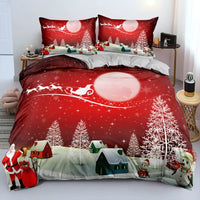 Winter Village Bedding Set, Christmas Snowman Duvet Cover Set, Adorable Snowman Duvet Cover, Holiday Quilt Cover, Festive Duvet Cover Present